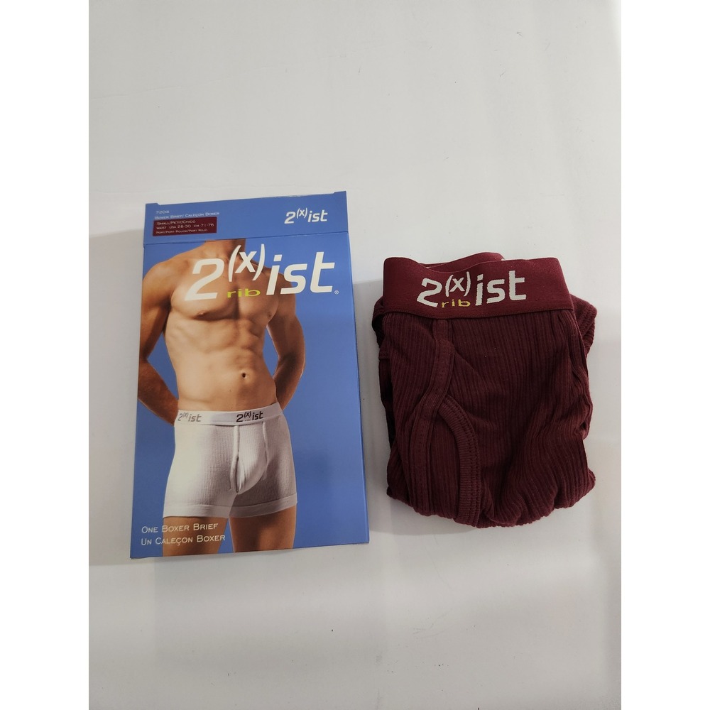 2(x)ist‎ Boxer Brief Port Red Ribbed Cotton Vintage Size Small 28-30